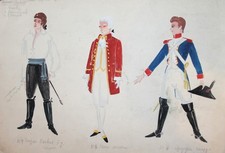 Tableau ancien gouache design