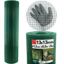 Grille de jardin soudée verte galvanisée PVC H0,5m L5m 13x13mm Ø1,2mm