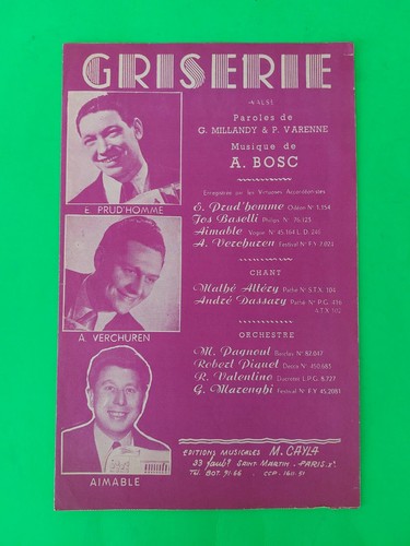 Ancienne partition griserie - ancienne,