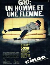 Publicité Advertising 01.25 1984   Cinna canape Gao un homme & une flemme
