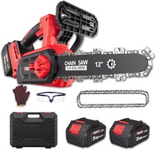 Tronçonneuse à Batterie 12 Pouces, 1200W Tronçonneuse Électrique sans Fil avec M