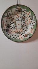 Assiette en faïence de Creil-Montereau, jeu de cartes, XIXe 