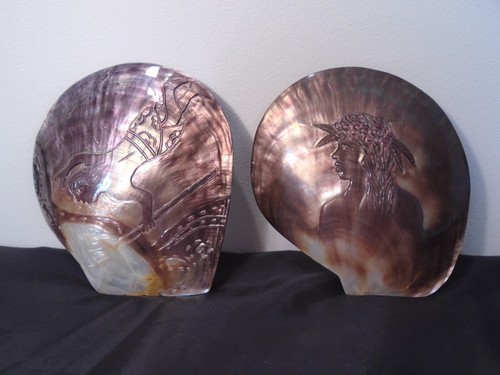Paire coquillage sculpte - coquillage,