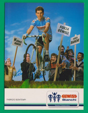 CYCLISME carte cycliste FABRIZIO BONTEMPI équipe GEWISS BIANCHI 1989 signée