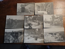 Lot de 8 Photos de Poilus vie dans les tranchées 15 cm X 10,5 cm