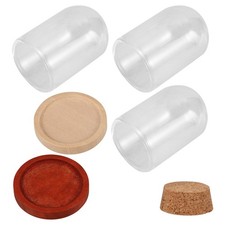  3 ensembles de Mini dôme d'exposition de fleurs éternelles, Cloche en verre