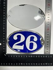 ANCIENNE plaque emmaillée NUMERO n°26 murale OVALE de MAISON adresse FACADE rue