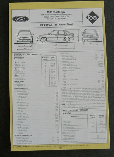 Fiche technique automobile