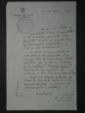 Édouard FER - LETTRE AUTOGRAPHE SIGNÉE de remerciement, de 1956 à Nice