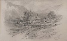 NOIROT ROANNE DESSIN Ferme dans le vallon Royat 1923 AUVERGNE BOURBONNAIS