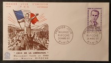 ENVELOPPE FDC 1er JOUR 1960 MAURICE RIPOCHE DE SPITZ & MAZELIN HÉROS RESISTANCE