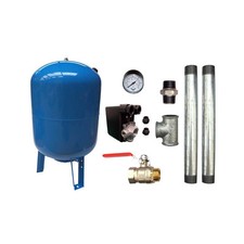 Kit Surpresseur Eau Vertical 300l - 1"1/4 Avec Pressostat Et Manomètre