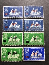 TIMBRE FRANCE COLONIE SAINT PIERRE ET MIQUELON N°315/322 NEUF ** LUXE MNH 1945