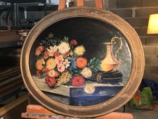 PIERRE FARGE 1878-1947 huile sur panneau signé cadre ovale 73X64 cm