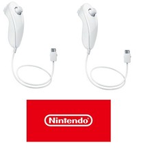 2 X Nunchuck Nintendo officiel Original - manette Blanc pour Wiimote Wii Wii u