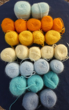 25 pelotes sans étiquette Angora Mohair laine?  Douces soyeux chaudes Aig. 3-4
