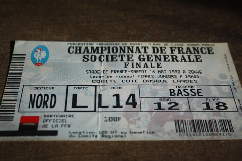 Ticket rugby stade francais - rugby,