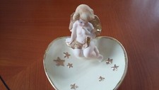 Bougeoir bougeoir forme coeur avec figurine ange