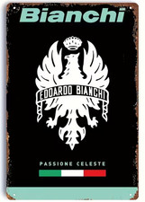Plaque Murale Métal "BIANCHI" Art Déco Vintage idée cadeau vélo