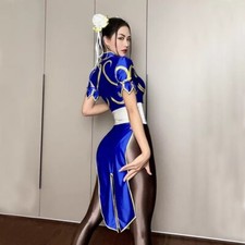 Street Fighter Chun Li Cosplay Combatant Déguisement Jeux DE Role Taille Au Choi