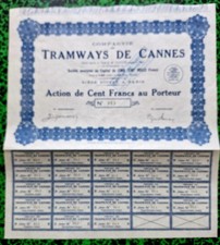 Dépt 06/75 - Cannes Siège à Paris - Compagnie Des Tramways  de Cannes 28/02/1935