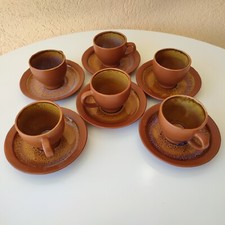 Service à café 6 tasses fond irisé