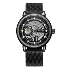 Montre chronographe mécanique vintage pour homme avec cadran squelette étanch...