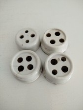 Vintage Lot 4 Prise En Porcelaine Ancien Ancienne Piatti Enchufes Electrique