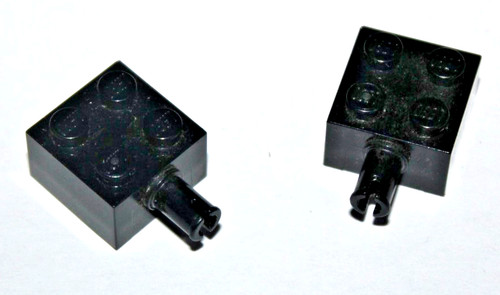Lego black brick with pin - lego,