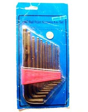 CR-V HBD-13 NOS SAE LONG ARM BALL END HEX KEY WRENCH 13 PC SET 3/8" TO 0.05"