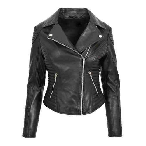 Blouson cuir femme motard - , peau