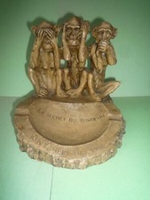 les 3 singes de la sagesse cendrier Kintzheim