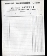 NEUILLY-en-SANCERRE (18) SELLERIE BOURRELLERIE LITERIE "Maurice BUFFET" en 1950