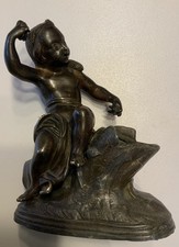 ENCRIER Enfant Bronze Et