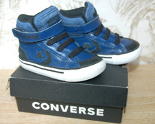 Baskets montantes marque Converse bleu pointure 21 lacets elastiqués scratch