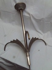 Monture de lustre nue en laiton chromé Art Déco 1930 France H: 74 cm (DG32)