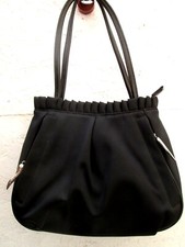 LANCASTER Sac à main   toile noire   Authentique  vintage 