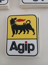 Autocollant ancien huile Agip Racing, 9/7 Cm ” Neuf