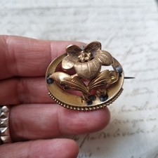 Broche Ancienne Plaqué Or Napoléon III Fin XIXè Gold Filled Brooch 19thC 