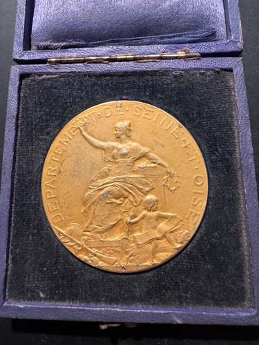 Médaille vermeil avec boite - , "