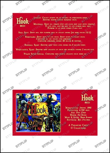 Data east hook 1992 cartes - data,