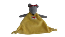 Doudou marionnette souris plat jaune CN Heytens