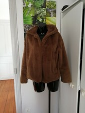 BLOUSON FAUSSE FOURRURE AVEC CAPUCHE CAMEL TAILLE S  PRIMARK 