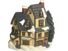 Christmas Village Rooming House Silhouette Votive Candle Holder Tea Light