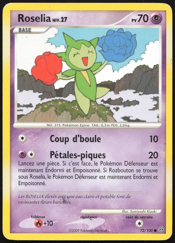 Carte pokémon roselia 100 - carte,