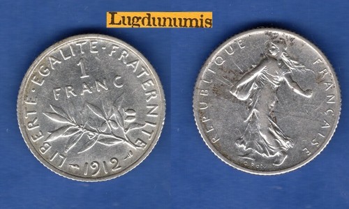 Franc semeuse 1912 ttb - 1,