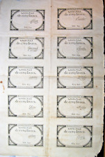 France. Planche de 10 assignats de 5 Livres 1793. Signatures différentes
