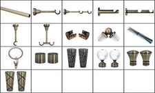 Sento Accessoires pour Tringles à Rideaux Ø 16 mm Métal Laiton Antique