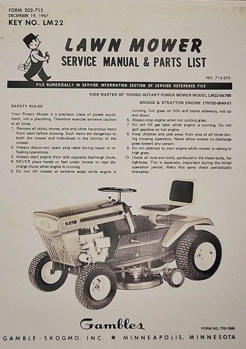 Gambles 1967 ride master 7 - gambles,