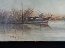 TABLEAU PEINTURE PAUL SEIGNON SIGNÉ HUILE MARINE BARQUES XIXème